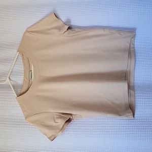 Betina Lou Cropped Knit Tee Size Medium in pale rose/peach